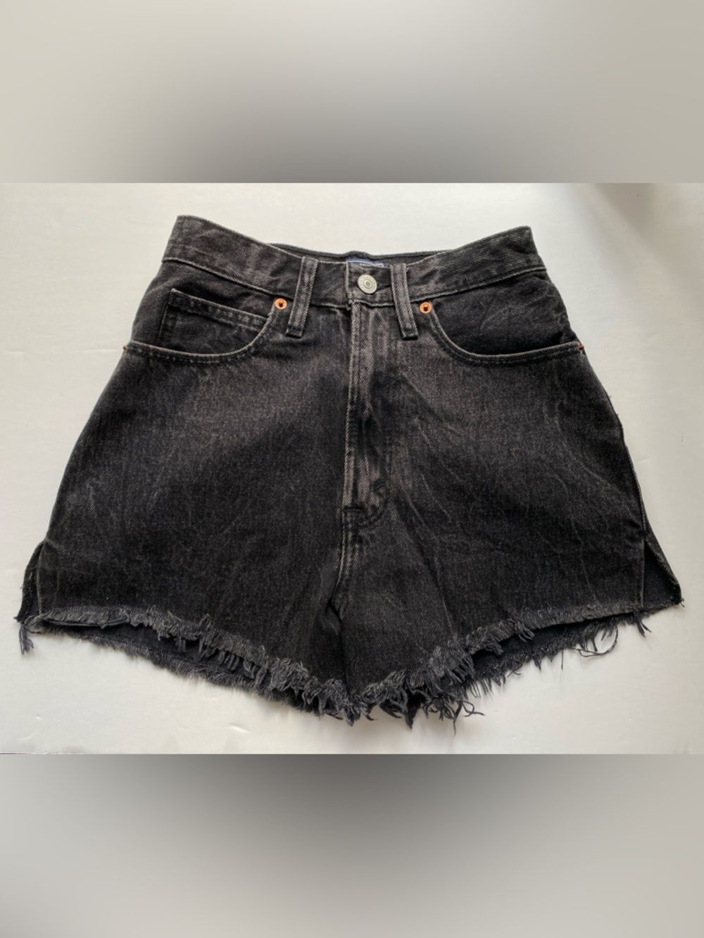 EUC Abercrombie and Fitch Ultra High Rise shorts washed black 24/00